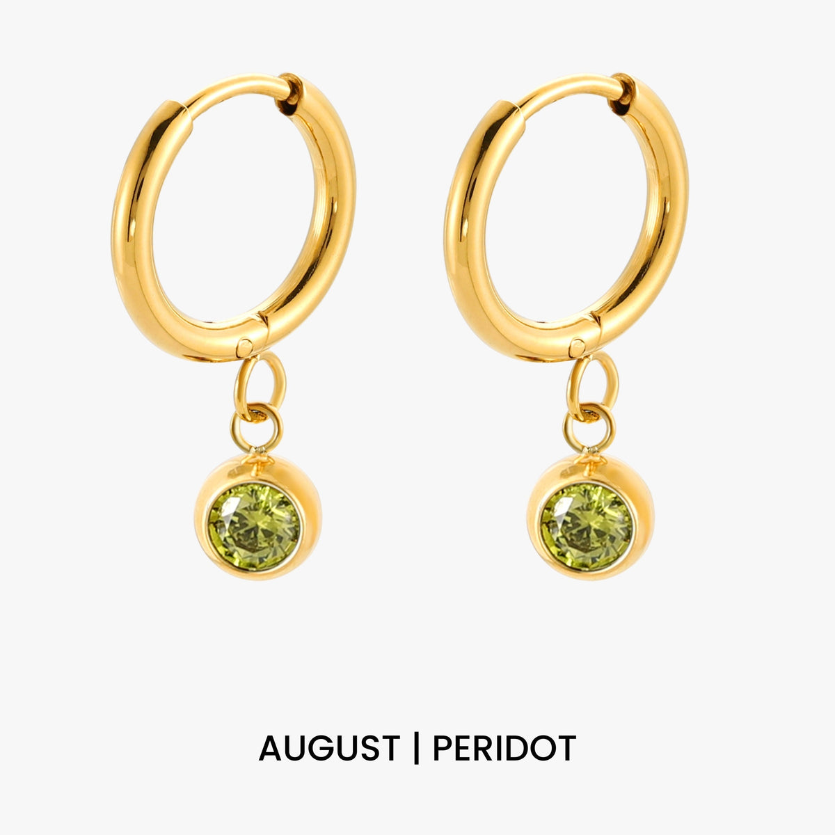 Aros con dije de piedra de nacimiento