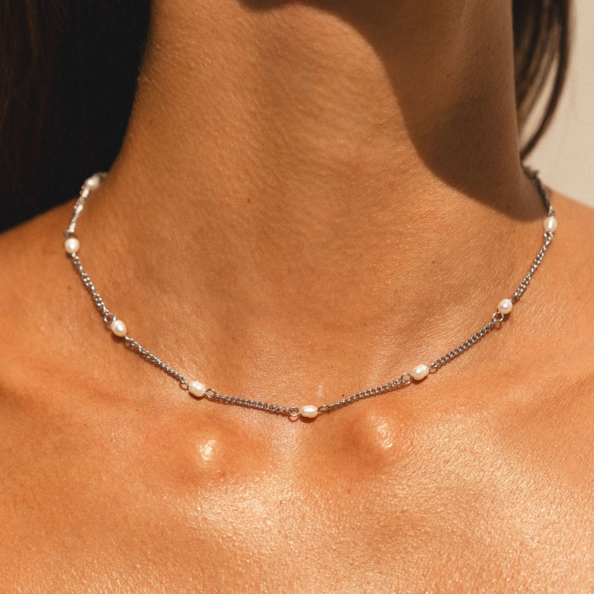 Dainty Gold Pearl Choker