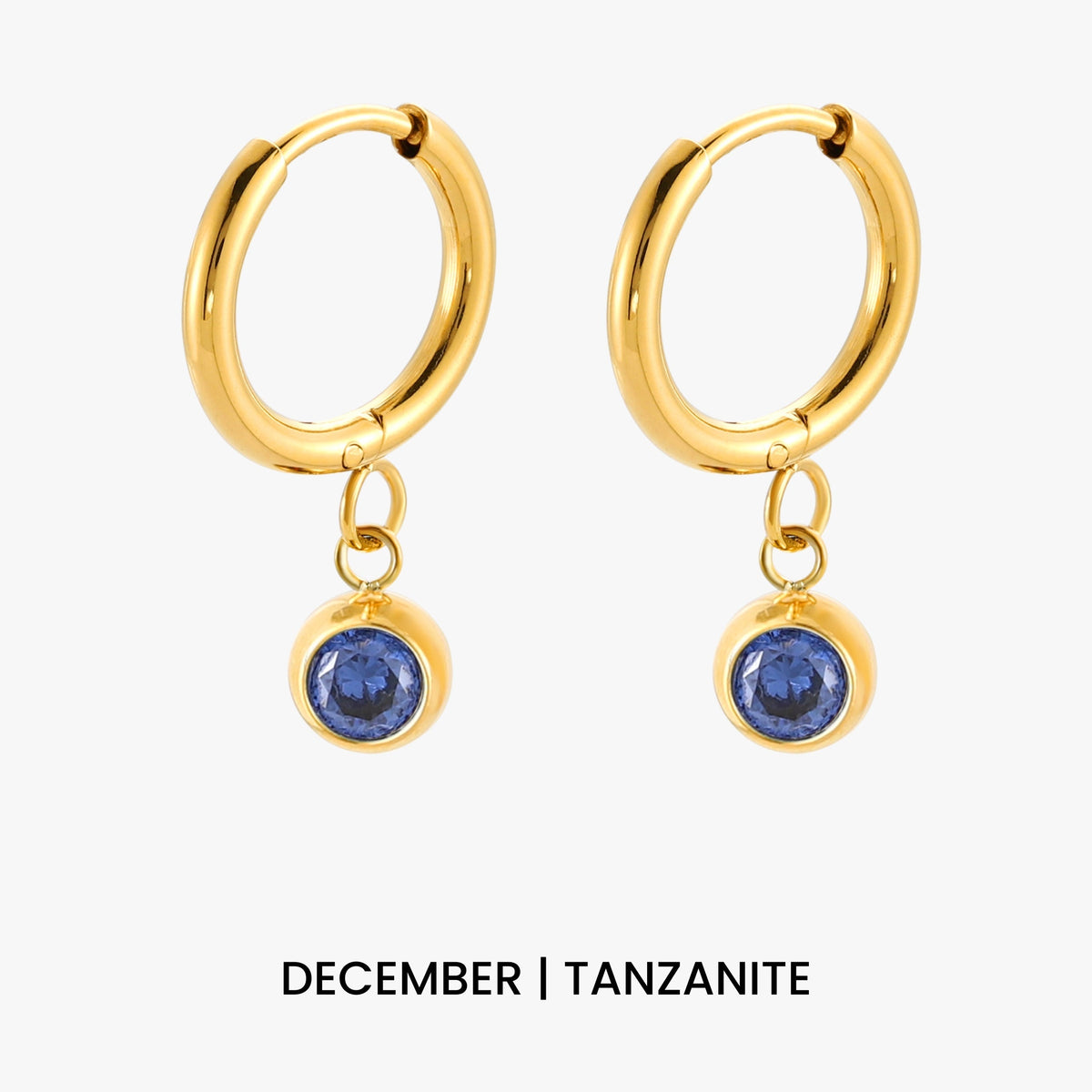 Aros con dije de piedra de nacimiento