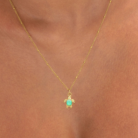 Opal Turtle Necklace