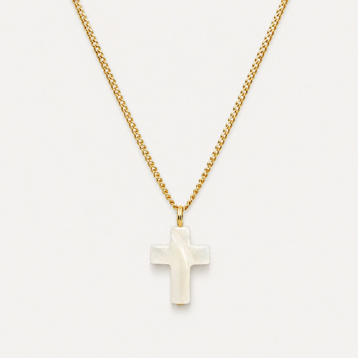 Mother of Pearl Cross Necklace