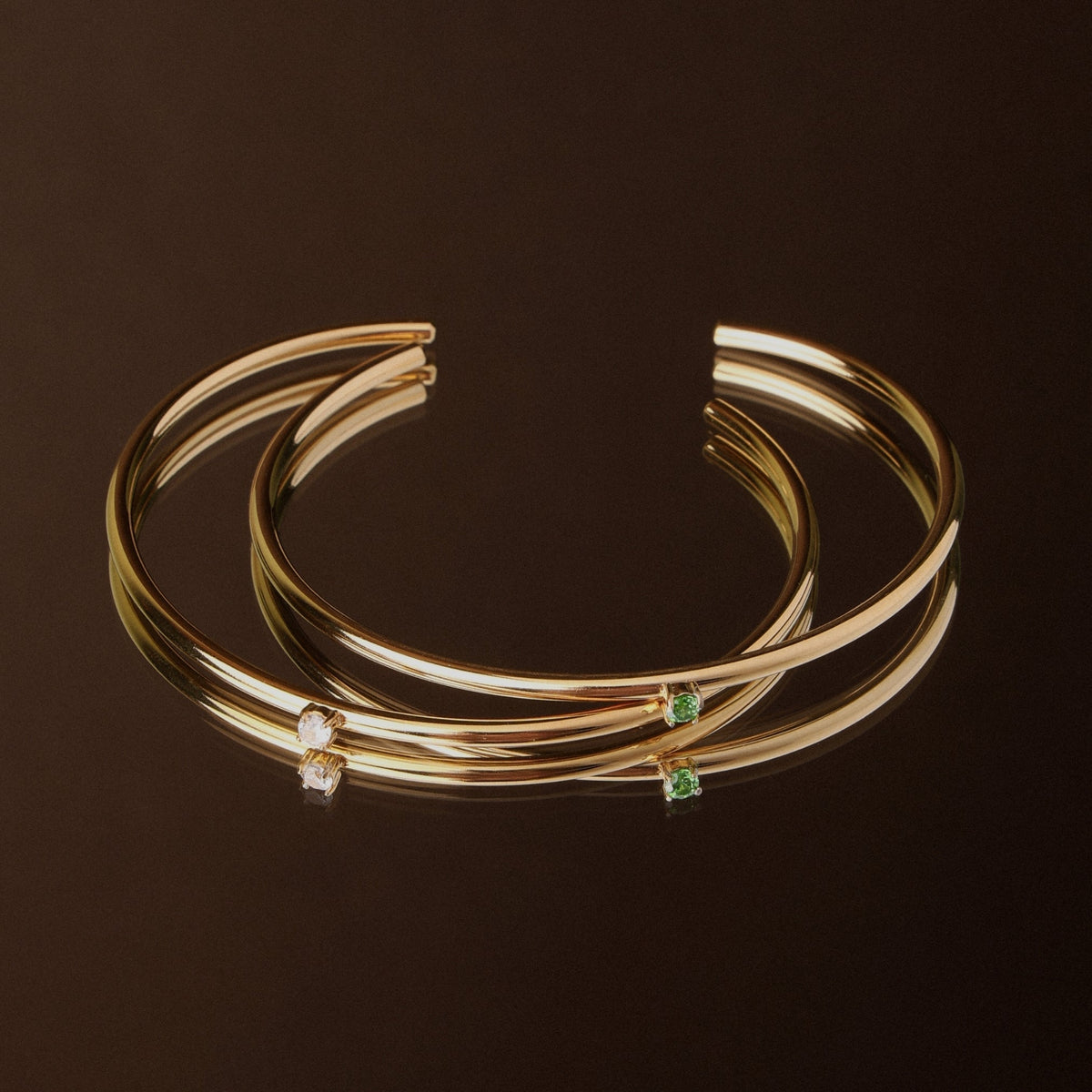 Thin Emerald Cuff