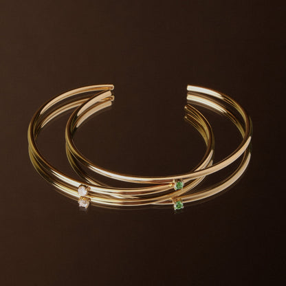 Thin Emerald Cuff